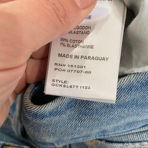 Good American Indigo Slit Knees High Rise Slim Straight Leg Jeans GCKSL67T SZ 29 - Picture 8 of 12